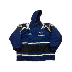 Vintage 90's Apex One Dallas Cowboys NFL Pro Line Hooded Puffer Jacket Men's L